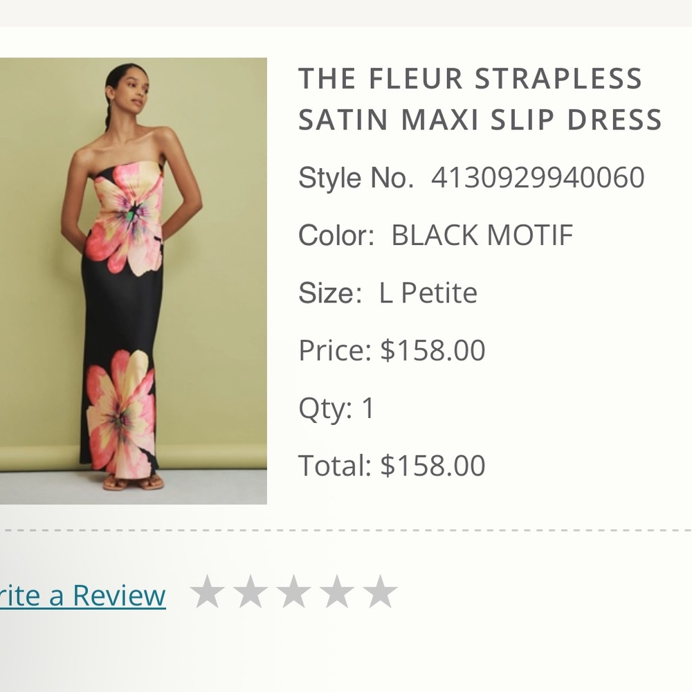 The Fleur strapless maxi dress from Anthropologie! 🌸